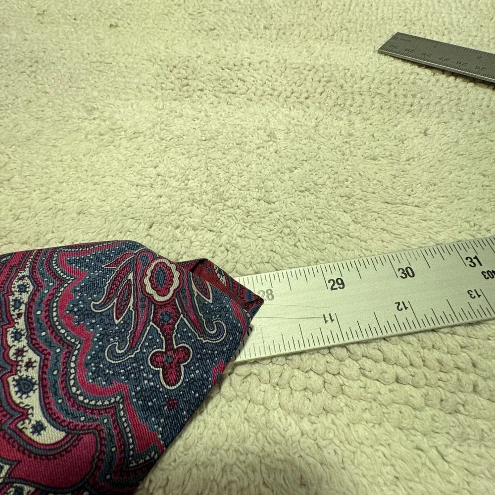 Vintage Polo Ralph Lauren Tie Burgundy Blue Paisley 100% Silk Heritage Classic